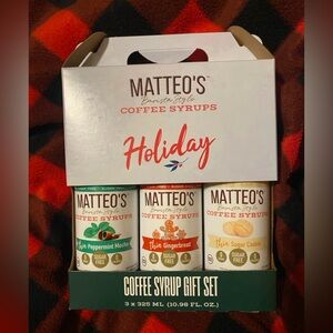 Matteo’s Sugar Free Coffee Syrup Peppermint Mocha Gingerbread Sugar Cookie KETO